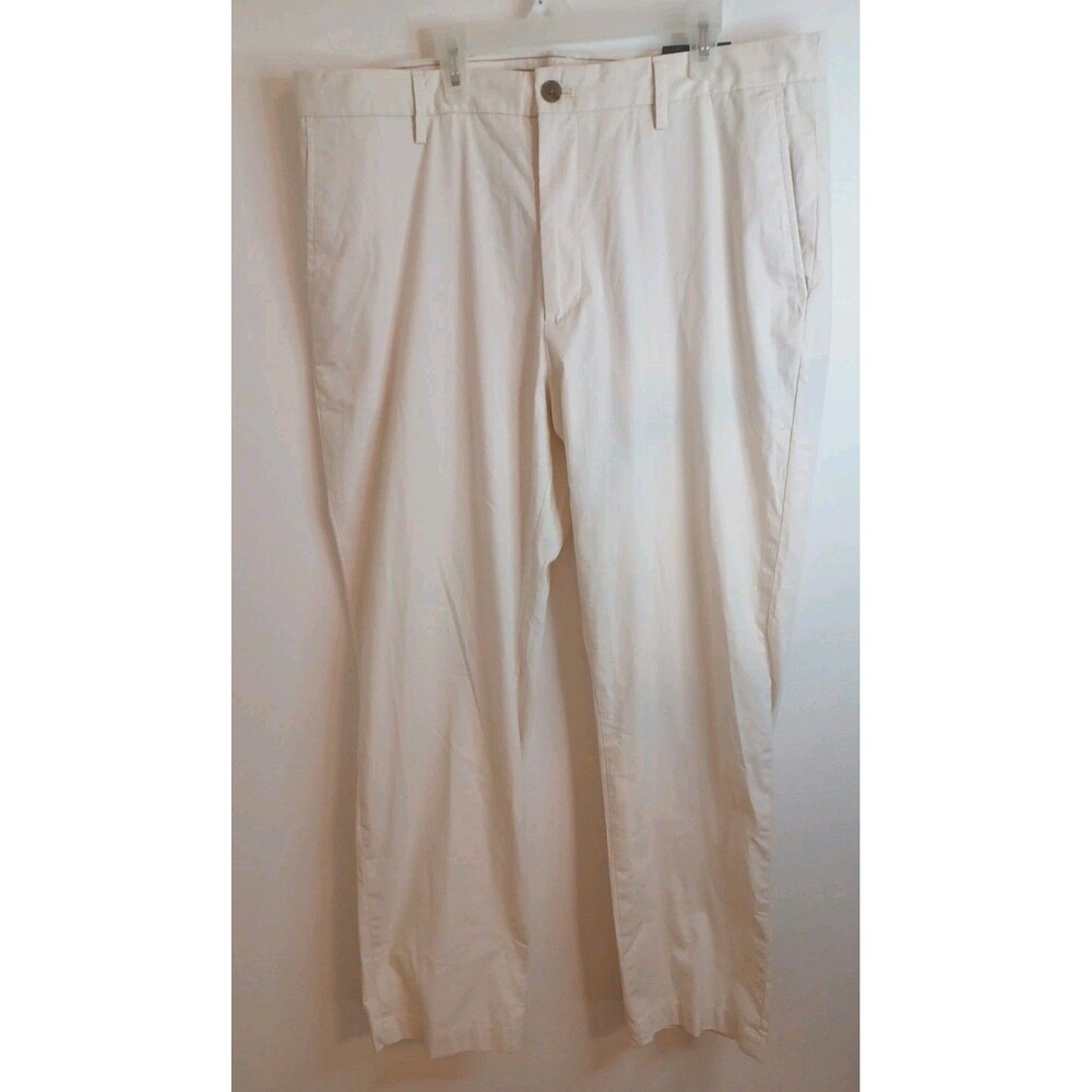 Banana Republic Superweight Chino Pants 36x30 Ivory Cream Slim Fit Preppy City